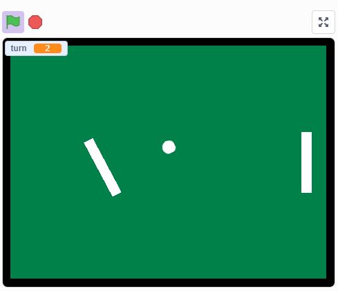 Pong except on of the paddles is on the offensive, angled upwards and pushed forwards